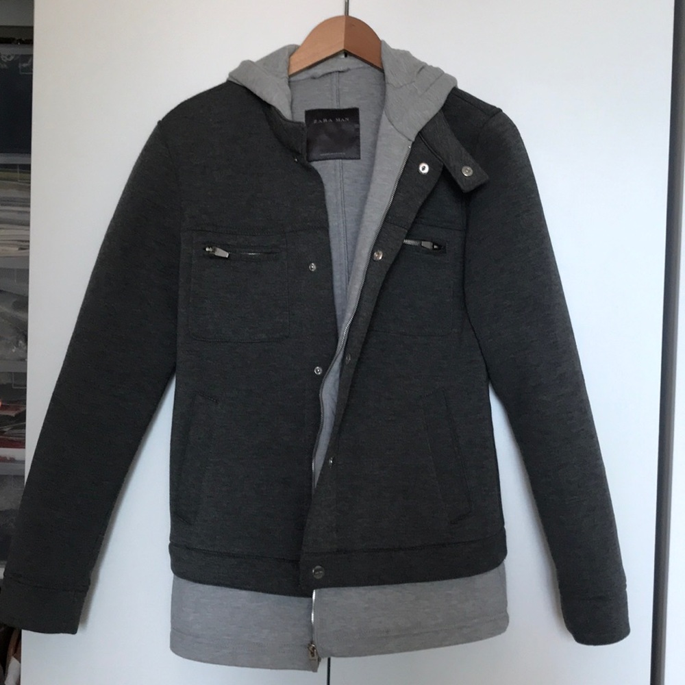 Zara Man Size M Jacket with attached Hoodie